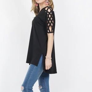 Criss cross shoulder knit Tunic